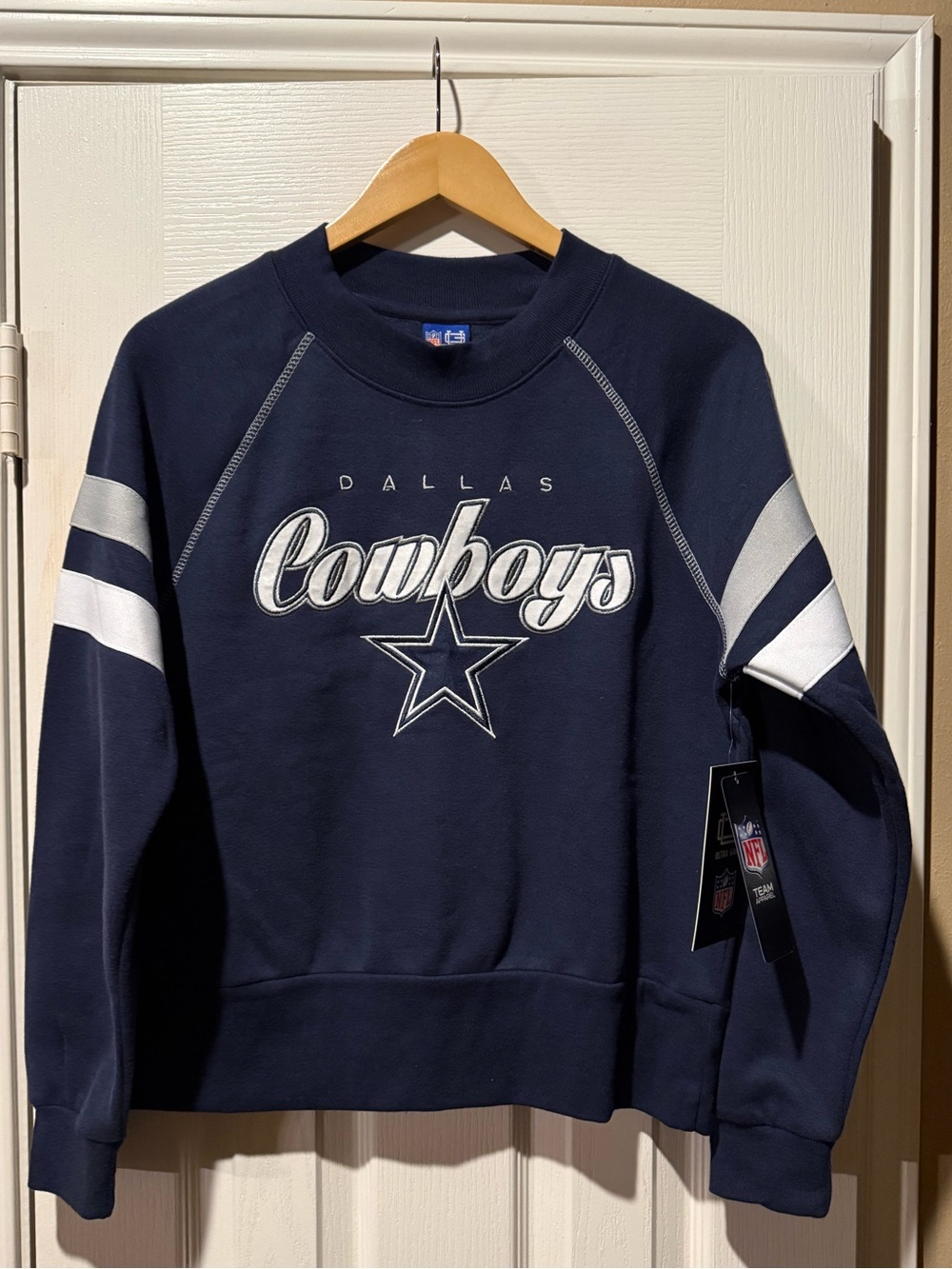 NFL Dallas Cowboys Crewneck Sweatshirt Navy Blue Football Embroidered Men Women